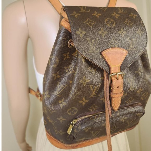 LOUIS VUITTON Montsouris Mm Monogram Brown Coated Canvas Backpack - Picture 1 of 14